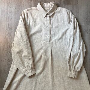 Ovate Linen Poet Smock - Natural - L
